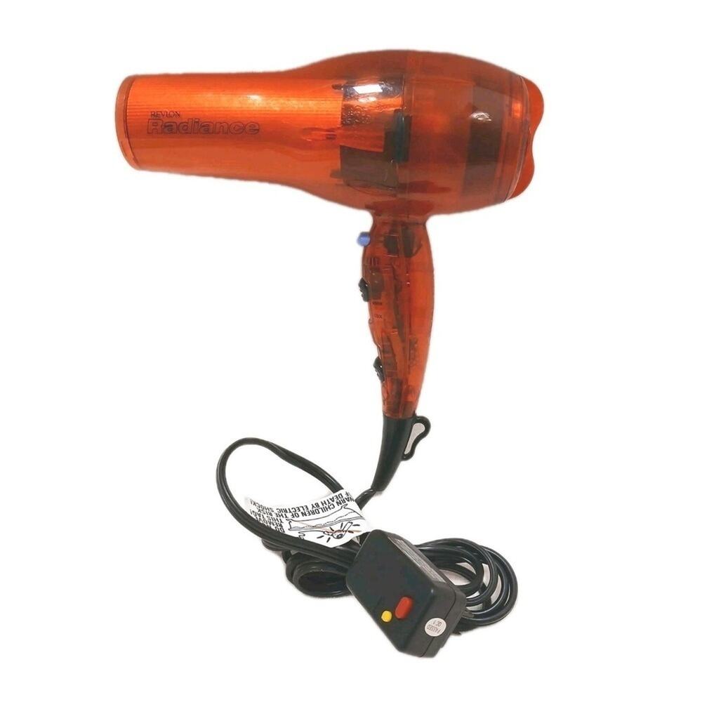 Rare Revlon Red TRANSPARENT Hair Dryer FULL Size Professional Powerful Salon
